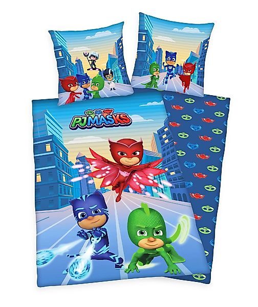 Herding Wendebettwäsche 135x200cm PJ Masks Pyjamahelden günstig online kaufen