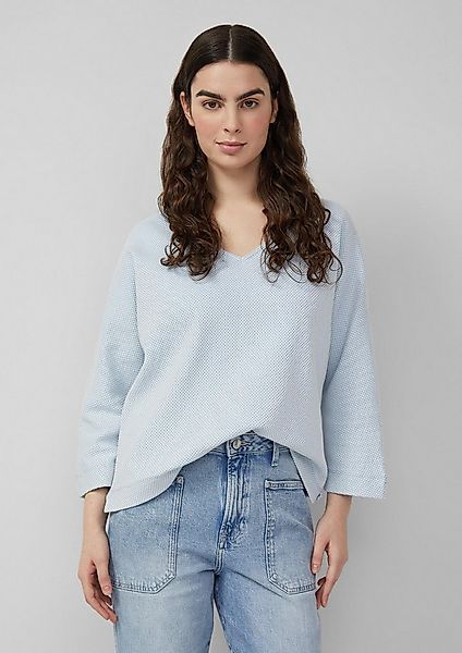 s.Oliver 3/4 Arm-Pullover Sweatshirt Strukturiertes Sweatshirt mit Flederma günstig online kaufen