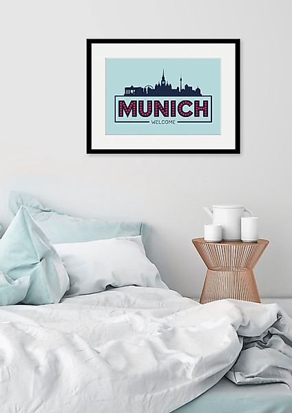 queence Bild "Welcome Munich", Städte-Stadt-Deutschland-München-Schriftzug, günstig online kaufen