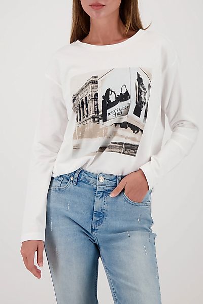 Monari Langarmshirt "Shirt City Druck" Regular fit mit U-Boot-Ausschnitt günstig online kaufen