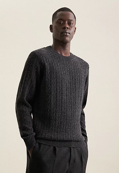 seidensticker Strickpullover "Regular", Langarm Rundhals Zopfmuster günstig online kaufen