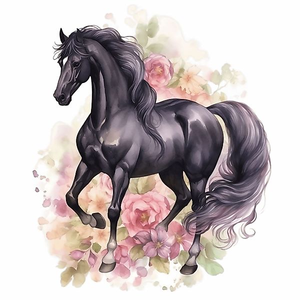 nikima Wandtattoo 245 Wandtattoo Pferd Rappe günstig online kaufen