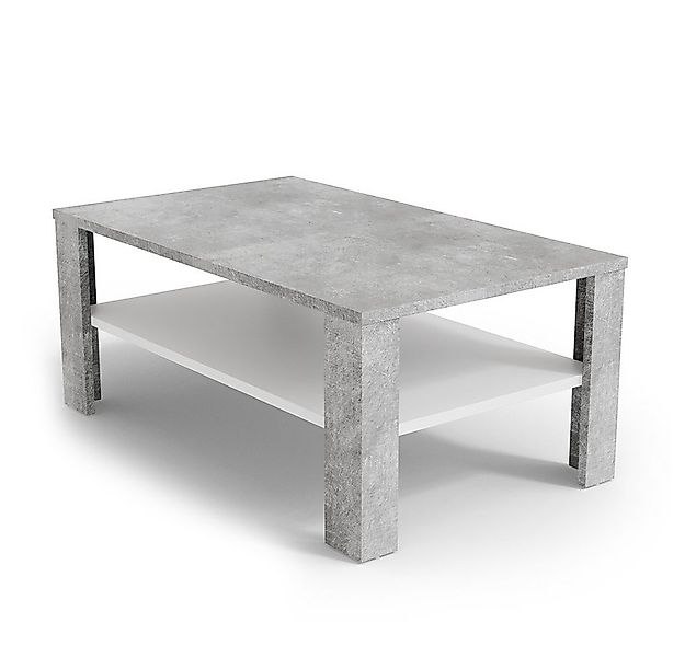 Vicco Couchtisch, Beton/Weiß, 100 x 60 cm, Kippbar günstig online kaufen