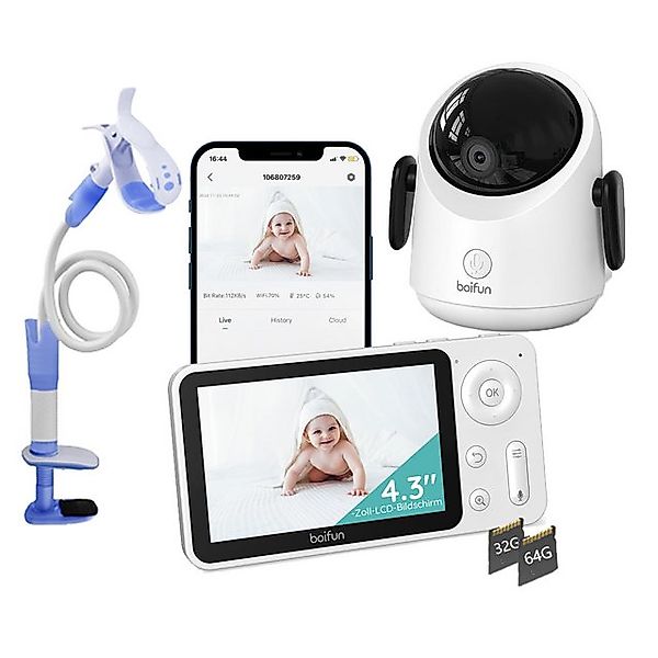 Boifun Babyphone 2MP Babyphone mit Kamera 30 Stunden Akku mit 4,3 Zoll mit günstig online kaufen