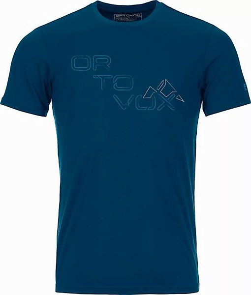 Ortovox Kurzarmshirt 185 MERINO TANGRAM LOGO TS M petrol blue günstig online kaufen