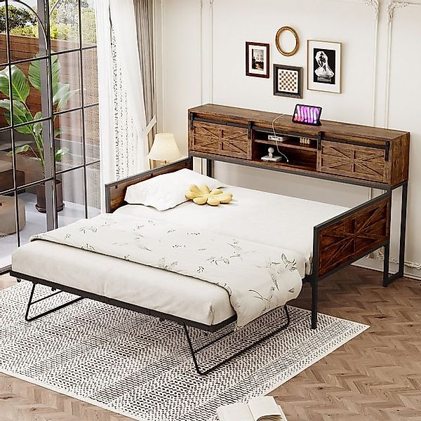 HAUSS SPOLE Schlafsofa 90x200cm, Ausziehbares Sofabett mit Ablagefächern, S günstig online kaufen