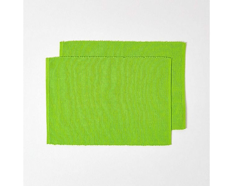 Homescapes Platzset Tischset limette im 2er-Set – 30 x 45 cm, 100% Baumwoll günstig online kaufen