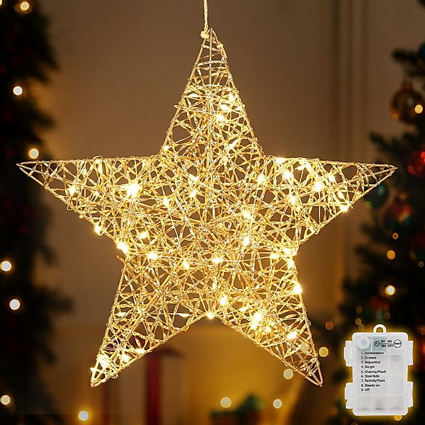 Salcar LED-Lichterkette LED Stern Dekoleuchte Warmweiß günstig online kaufen