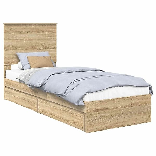 vidaXL Stauraumbett Sonoma-Eiche 75 x 190 cm Holzwerkstoff 3411259 günstig online kaufen