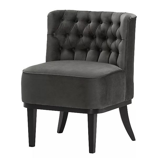 home24 Norrwood Sessel Farida I Grau Samt 72x80x65 cm (BxHxT) günstig online kaufen