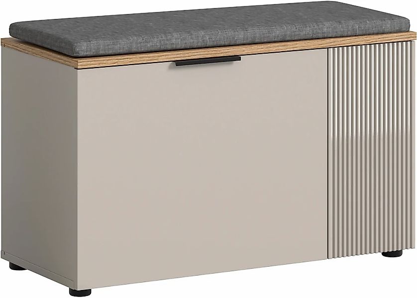 Home affaire Sitzbank "EDIL, Breite 80cm, 2 Türen, 4 Fächer, inkl. Sitzkiss günstig online kaufen