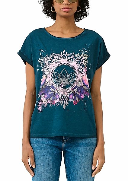 QS Rundhalsshirt mit großem Print günstig online kaufen