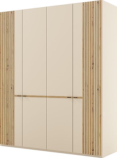 Musterring Kleiderschrank "Isabelle" Lamellen in Eiche, Griffe in schwarz, günstig online kaufen