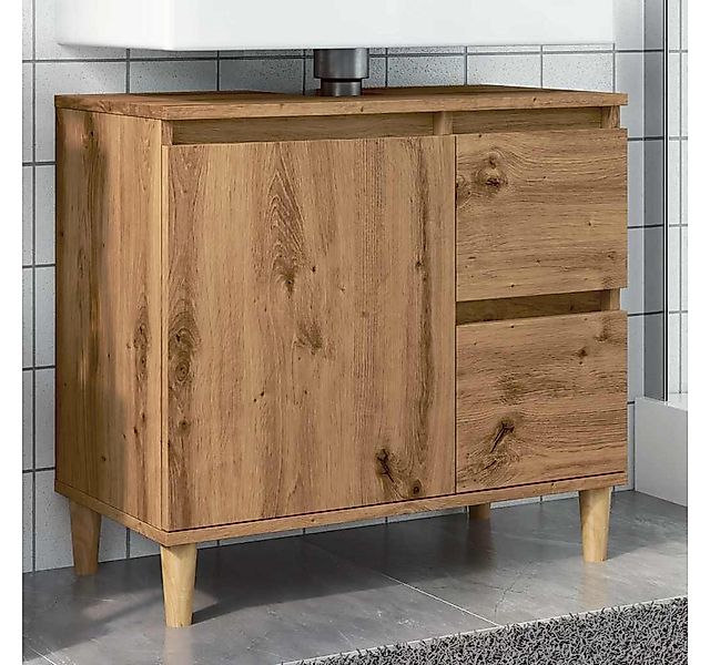 vidaXL Schrankmodule Waschbeckenunterschrank Artisan-Eiche 65x33x60 cm Holz günstig online kaufen