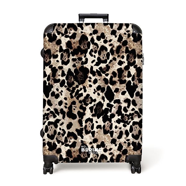 NoBoringSuitcases.com© Hartschalen-Trolley Pantherdruck - Beige - günstig online kaufen