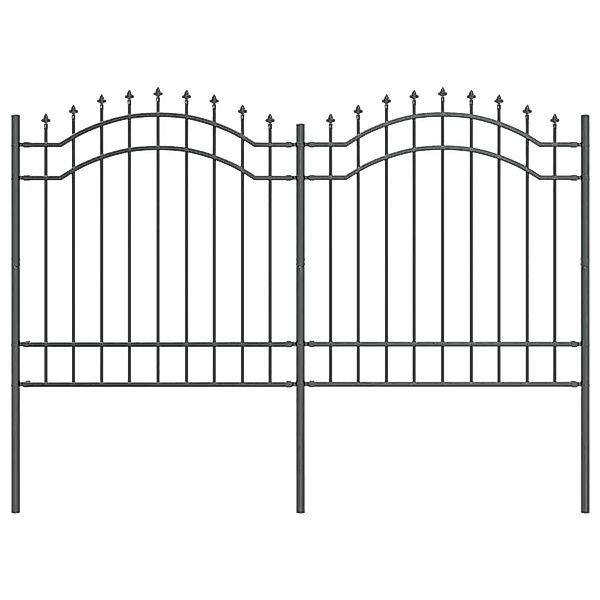 vidaXL Gartenzaun Grau 165 cm Pulverbeschichteter Stahl 42003960 günstig online kaufen