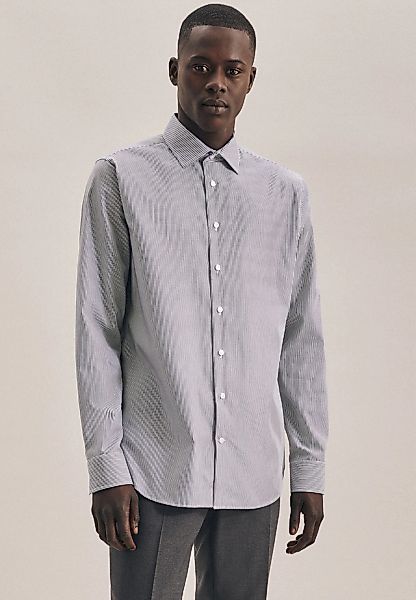 seidensticker Businesshemd "Schwarze Rose" Shaped 1/1 Kentkragen Gestreift günstig online kaufen