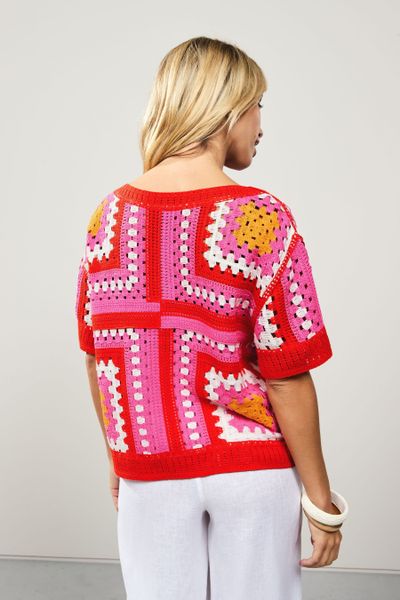 Next Kurzarmpullover T-Shirt mit gehäkeltem Ausschnitt günstig online kaufen