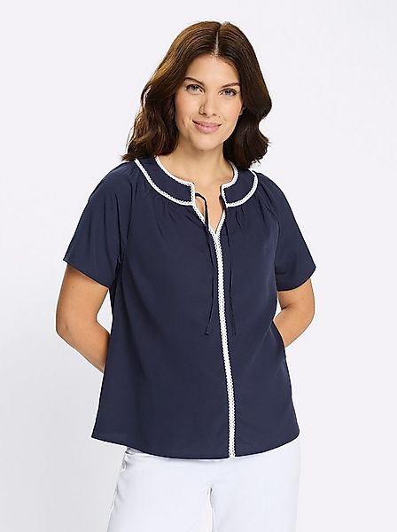 Sieh an! Klassische Bluse Schlupfbluse Kurzarm günstig online kaufen