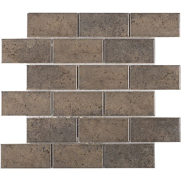 Mosaikmatte Castello Brick Keramik Grau 30,3 cm x 30,6 cm günstig online kaufen