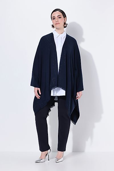 Ulla Popken Strickjacke Strickponcho Oversized Ziersteine günstig online kaufen