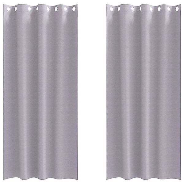vidaXL Verdunkelungs-Vorhänge mit Ringen Metallic Grau Polyester 4107360 günstig online kaufen