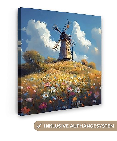 OneMillionCanvasses® Leinwandbild Windmühle - Hügel - günstig online kaufen