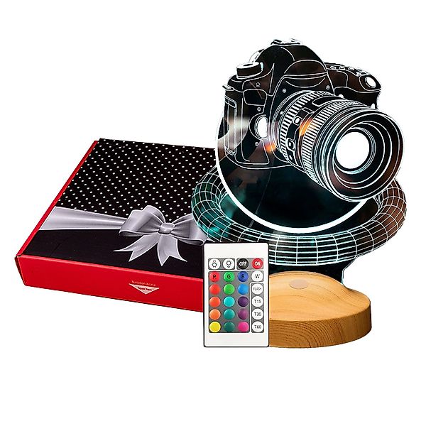 Geschenkelampe LED Nachttischlampe Fotokamera 3D Illusionslampe günstig online kaufen