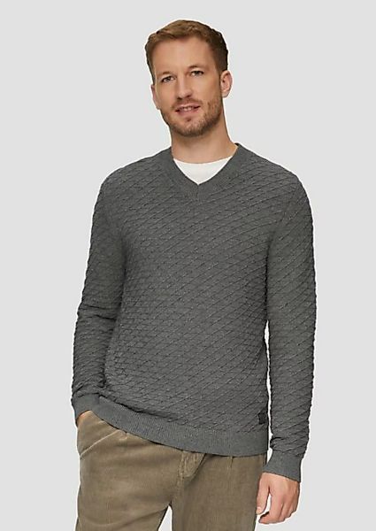 s.Oliver Strickpullover Strickpullover mit Troyer-Kragen und Strukturmix Lo günstig online kaufen