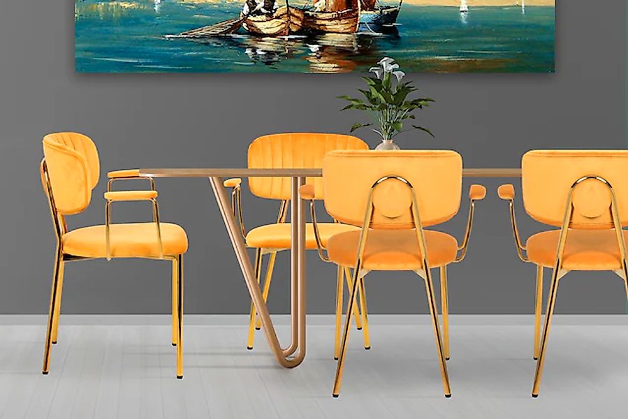 Kayoom 4-Fußstuhl »Stuhl Kian 225 2er-Set, Gestell aus Edelstahl, Rückenpol günstig online kaufen