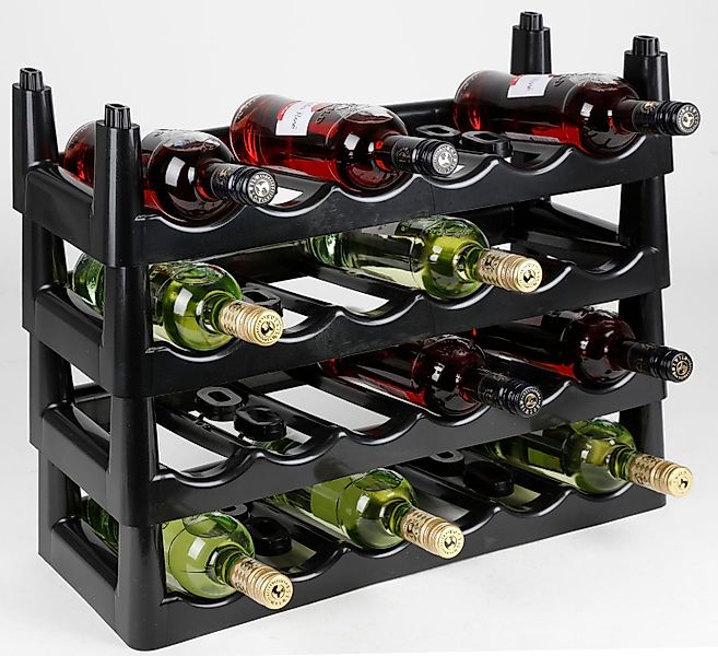 Heidrun Flaschenregal Flaschenregal Schwarz Stapelregal Weinregal günstig online kaufen