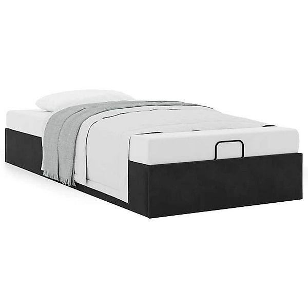 vidaXL Bettgestell Ottoman-Bett ohne Matratze Schwarz 100x200 cm Samt günstig online kaufen