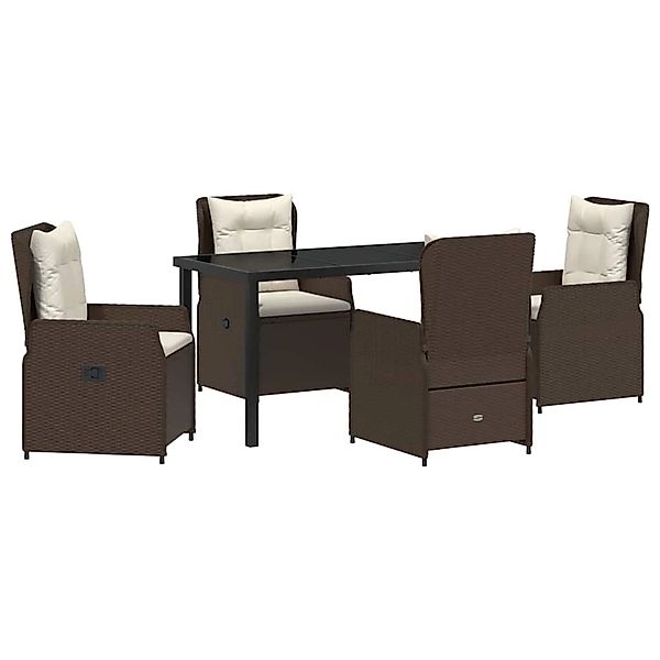 vidaXL Garten Essgruppe 5-Tlg Braun Poly Rattan 3380948 günstig online kaufen
