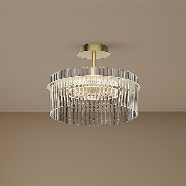 Lindby LED-Deckenleuchte Nubo, Ring, gold, Glas, Ø 45 cm günstig online kaufen