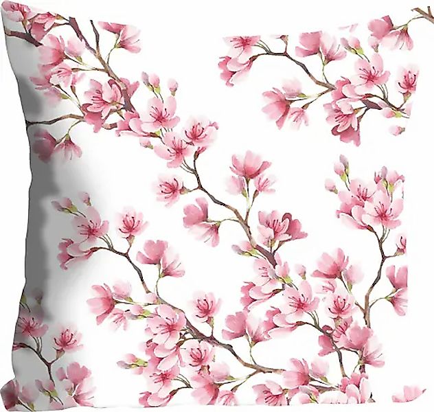 queence Dekokissen »Marcel«, Kissenhülle,Blütenzweige,Pink,Florales Muster, günstig online kaufen