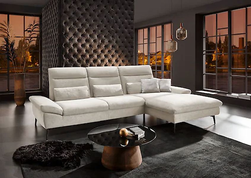 HUKLA Ecksofa »HU-HP22156 L-Form« inkl. Kopfpolsterverstellung, optional mi günstig online kaufen