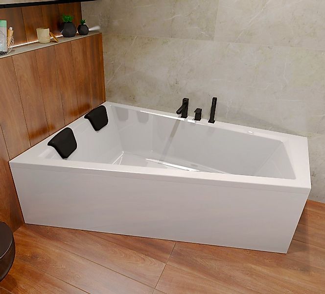 KOLMAN Badewanne Eckwanne 150x85 INTIMA Links mit AcrylSchürze + 2 Kopfstüt günstig online kaufen