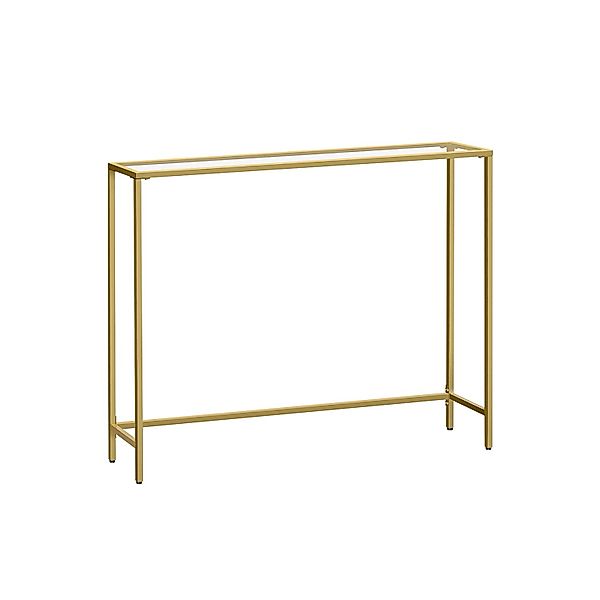 Vasagle Konsolentisch Hartglas 20 cm x 100,5 cm x 80 cm Gold günstig online kaufen