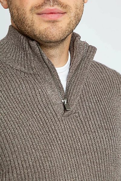 Suitable Mou Half Zip Pullover Taupe - Größe XXL günstig online kaufen