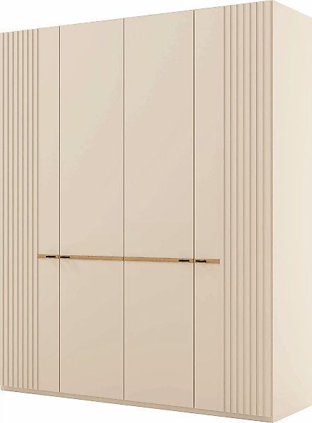 Musterring Drehtürenschrank "Isabelle", Lamellen in Eiche, Griffe in schwar günstig online kaufen