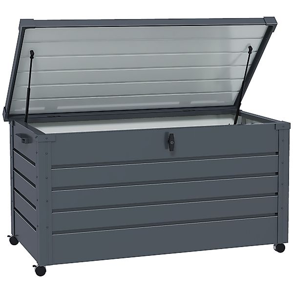Outsunny Gartenbox Metall 311 Liter Auflagenbox mit Griffen Rollen Schloss günstig online kaufen