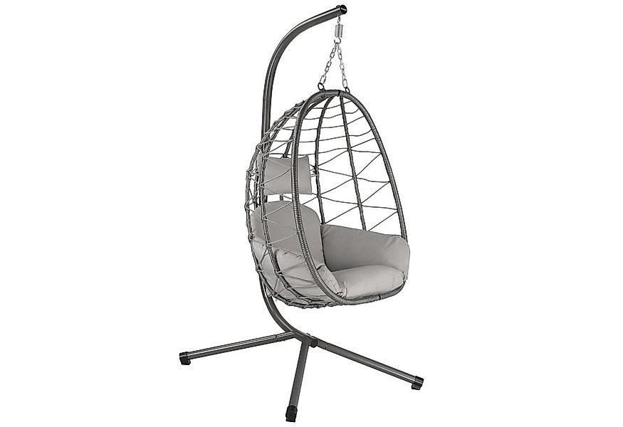 HinHocker Hängesessel Hängesessel mit Gestell, Grau, Hängeschaukel für Indo günstig online kaufen