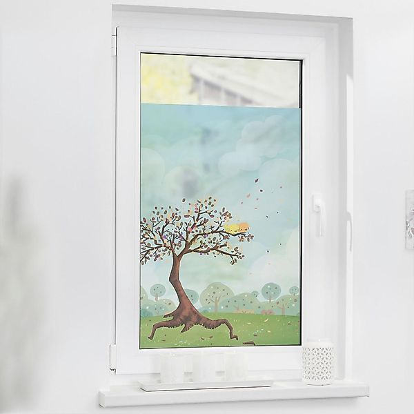 LICHTBLICK Fensterfolie Märchenbaum Baum Märchenbaum bunt B/L: ca. 100x130 günstig online kaufen