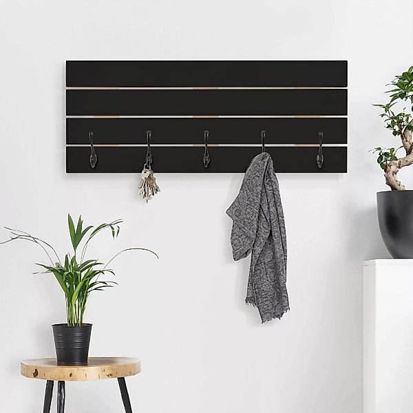 Wandgarderobe Holzpalette Colour Black günstig online kaufen