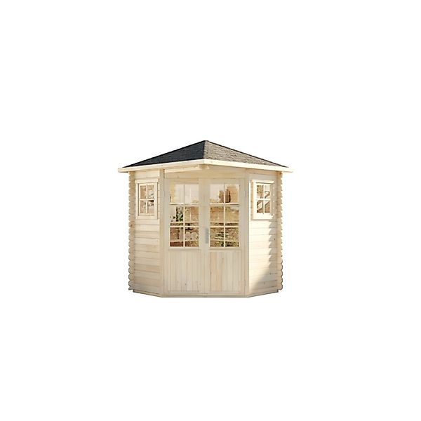 Alpholz Premium Gartenhaus-Set 5-Eck Sunny 2x2m inkl. Boden & Dach & Aufbau günstig online kaufen