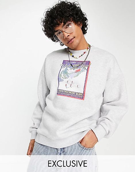 Reclaimed Vintage Inspired – Sweatshirt in Kalkgrau mit lockerem Schnitt un günstig online kaufen