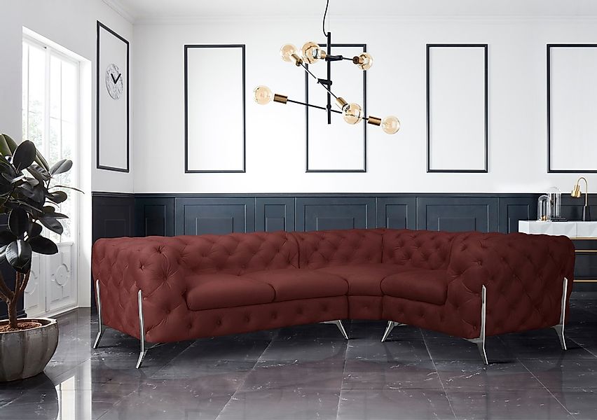 Home affaire Chesterfield-Sofa "Amaury L-Form" moderne Chersterfield-Optik, günstig online kaufen