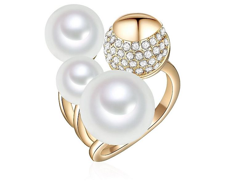 Lulu & Jane Perlenring gelbgold, mit Glas günstig online kaufen