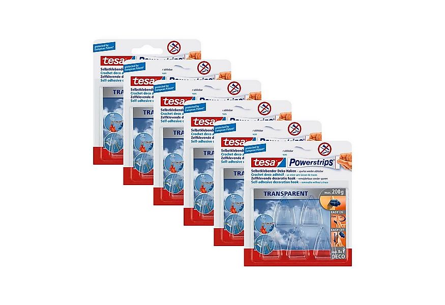 tesa Klebehaken POWERSTRIPS Doppelseitige Klebestreifen mit Bilderhaken, De günstig online kaufen
