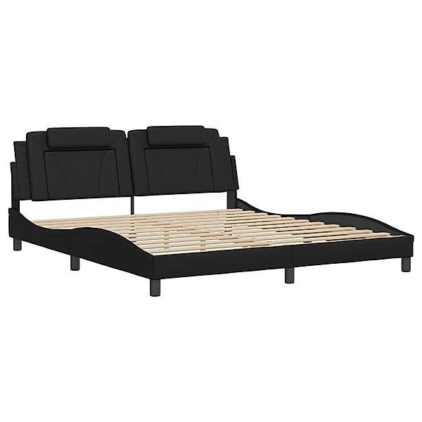 vidaXL Bettgestell Viana mit LED ohne Matratze Schwarz 180x200 cm Kunstlede günstig online kaufen